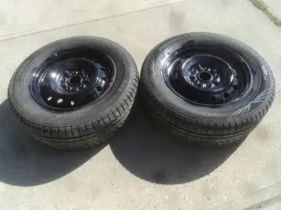2 Nokian all weather tires with steel rims are for sale. Tires are 205/65/15. Rims are 5 holes, 4.5...