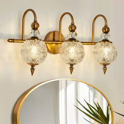 Piepooye Vintage Bathroom Lights Fixtures Gold Vanity Light, View more