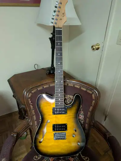 Thinline Tele w/ Live Humbuckers – Quilt Top & ‘GK’ Headstock, View more
