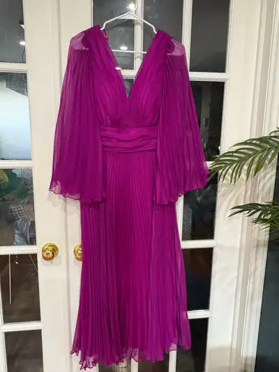 Two Brand New Evening Dresses – Yellow & Purple – Size Medium, View more