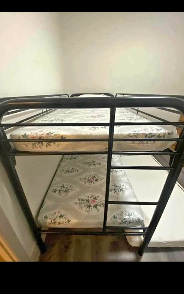 ingle over single black metal bunk bed for sale in Beds & Mattresses in City of Toronto