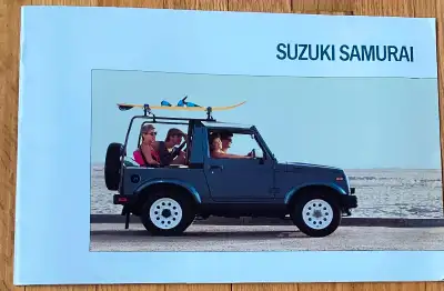 VINTAGE SUZUKI SAMURAI BROCHURE FOR SALE THIS ENGLISH BROCHURE HAD 12 coloured pages Showing models...