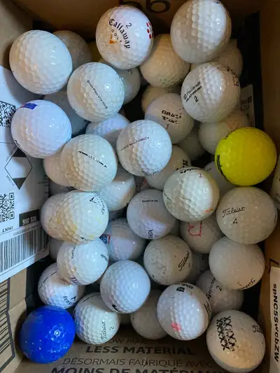 box of used balls, View more