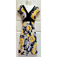 Black, Yellow, & White Floral Print Dress