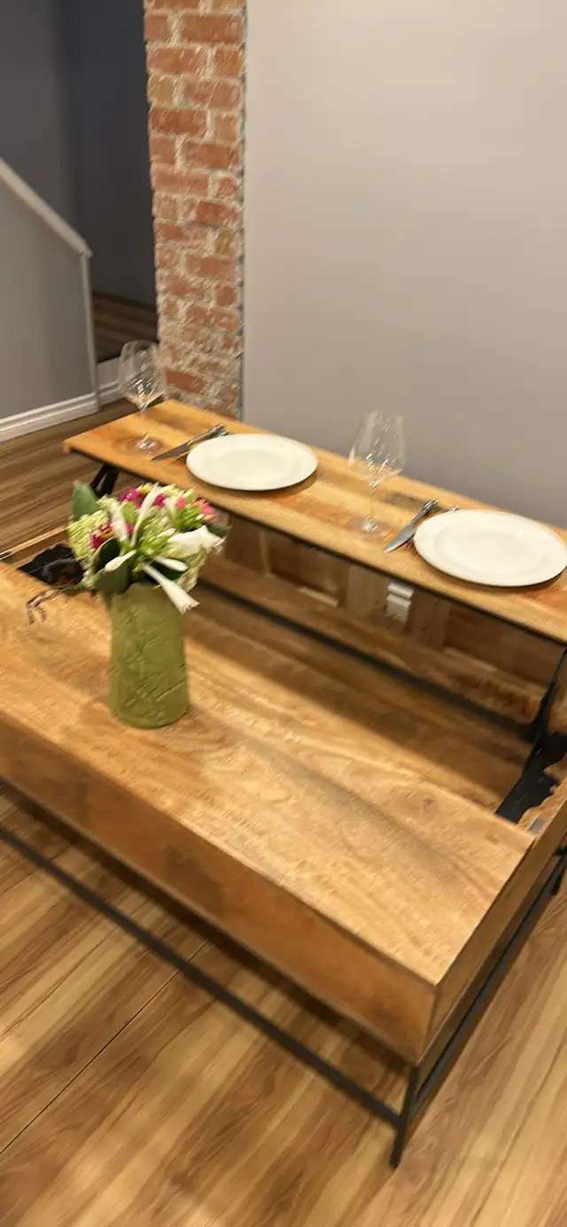 Westelm Industrial Mango Wood Lift-Top Coffee - 50” Table in Coffee Tables in City of Toronto - Image 3