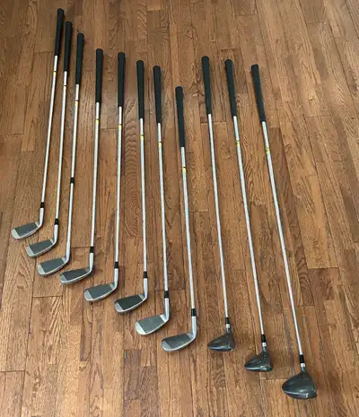 Full Set of Goliath Bi-Metal Mirage Irons and Woods Golf Clubs, Right Handed. This set includes: Iro...