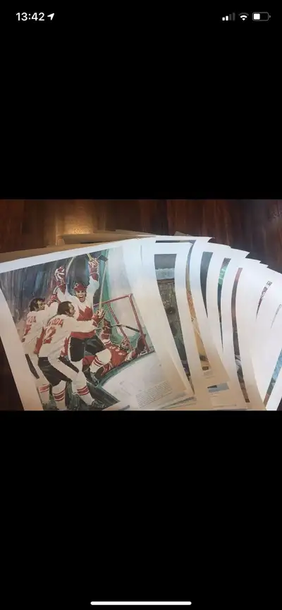 Collector prints, 16 in total. Years 1921-1972. 1921 - Lionel Conacher, 1923-Bluenose SOLD, 1928-Les...