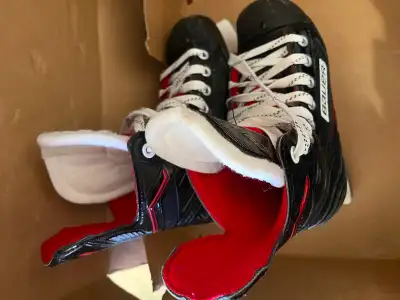 Boys (fits 5-8 yo) Bauer Hockey Skates, Helmet. and Hockey Stick, View more