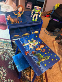 Toy Story toy box and Toy Story table with stool