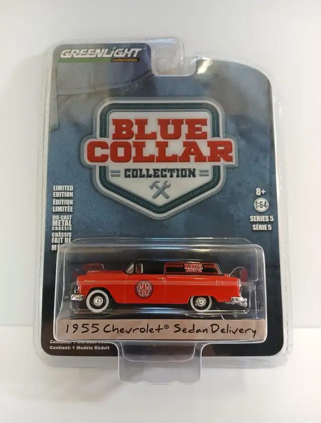 1955 Chevrolet Sedan Delivery. 2019 Greenlight Blue Collar in Toys & Games in Guelph - Image 2