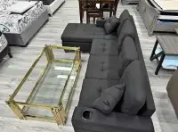 4-Seater Black Sofa - Perfect for Modern Living Rooms