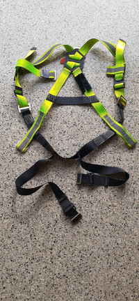 Harness fall arrest protection device