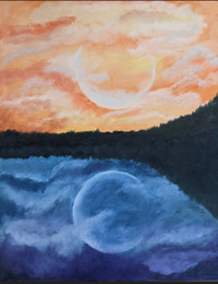 Twilight Clouds : Painting