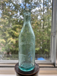 United Soda Water Co Antique green tint bottle, reduced $$$