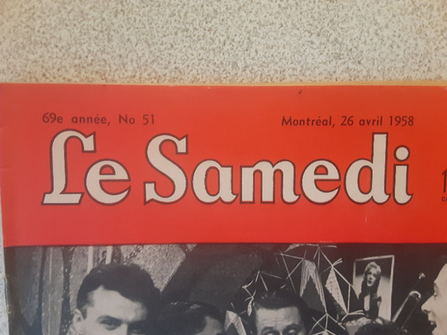 JOURNAL VINATGE LE SAMEDI DE AVRIL 1958 AU PTI'T CAFE dans Art et objets de collection  à Laval/Rive Nord - Image 2