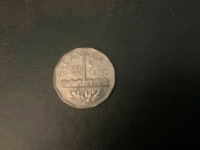 1951 Canadian King George VI nickel, includes postage