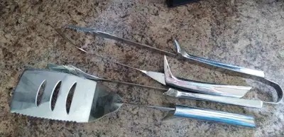 Heavy duty stainless steel BBQ utensil set, View more
