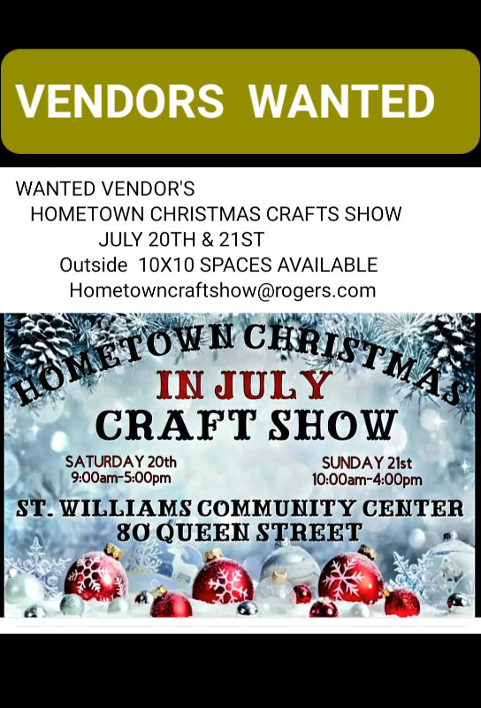 Vendor's wanted.  Hometown Craft Show in Events in Norfolk County