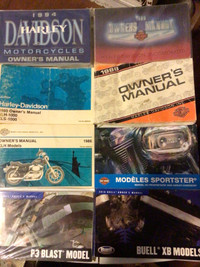 1980-2008 Harley-Davidson BT Sportster FXR Buell Owners Manuals
