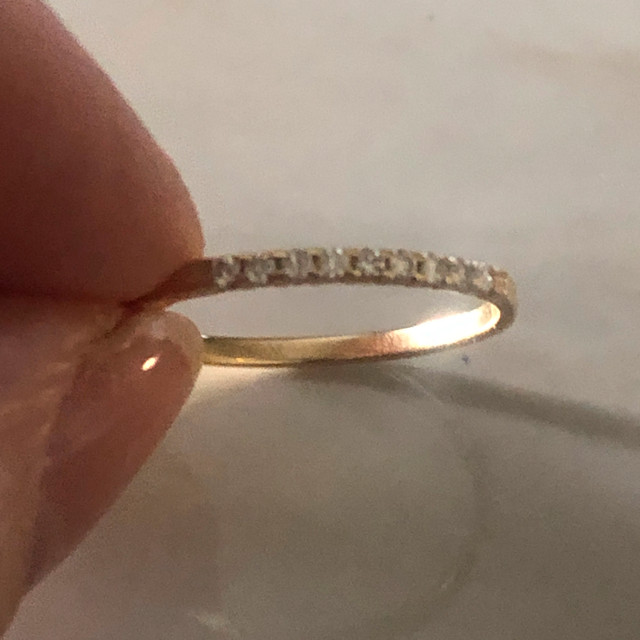 BNWP  14k Yellow Gold Slim Diamond Stacker Anniversary Ring in Jewellery & Watches in Oshawa / Durham Region - Image 4