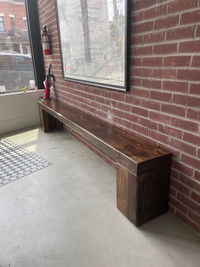 Wooden bench Solid reclaimed block style or water fall design