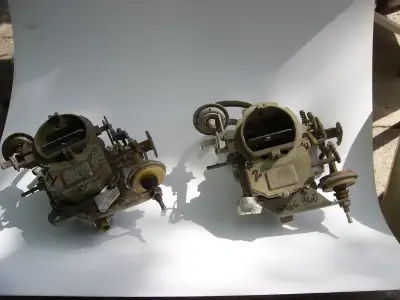 Nos/old rebuild Pair of Chysler /Dodge Carter carbs Fits 318 v-8 Carbs are stamped(aluminum tag) 817...
