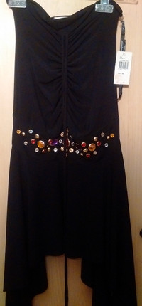 Black Baby Phat Dress NEW with Tag Robe NEUVE Sleeveless Stones