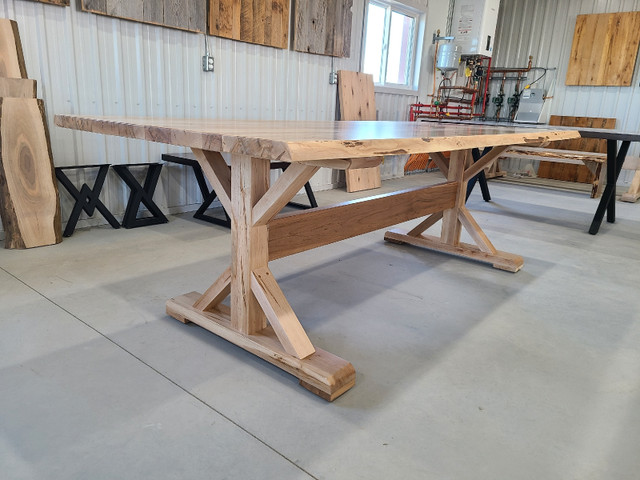 Live edge dining table with wooden base. Brand new. in Dining Tables & Sets in Kitchener / Waterloo - Image 3
