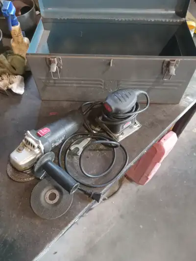 Grinder, sander and tool box, View more