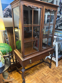 Antique STRATHROY Cabinet with glass doors
