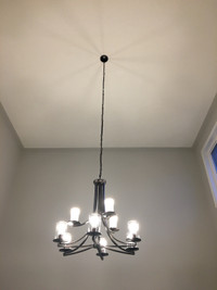 Beautiful 2-tier, 9-lights chandelier