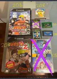 Console games lot (pokemon, naruto, ...)