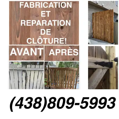 fabrication et réparation de clôture de bois ,escalier,balcon, View more