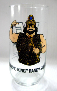 VERRE de LUTTEUR  WWF 1990 WRESTLING MACHO- KING - RANDY SAVAGE