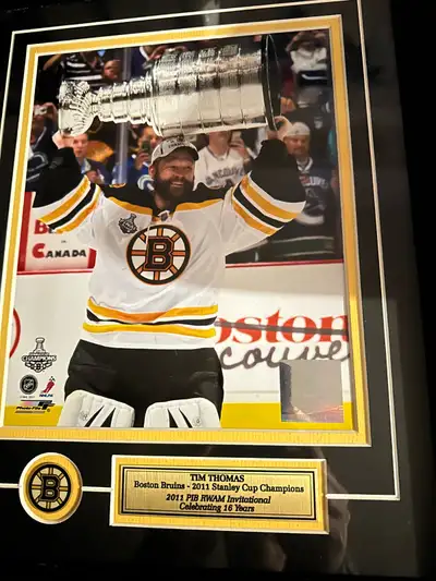 Tim Thomas Bruins Framed Photo, View more