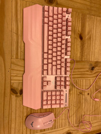 Pink RGB Gaming Mouse and Keyboard Combo
