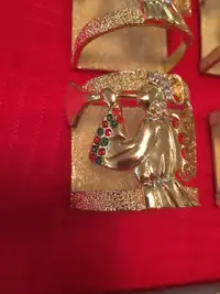 Set a 4 gold metal Angel napkin rings