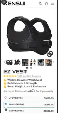 High capacity weight vest