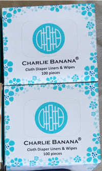 2x Charlie Disposable Ban Cloth Diaper Liners and Wipes 100 pack