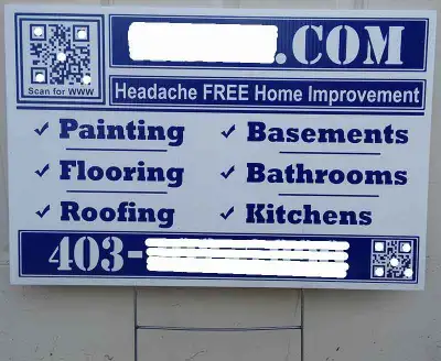 Lawn signs with stakes. 24x16in. USED. 45 pcs., View more