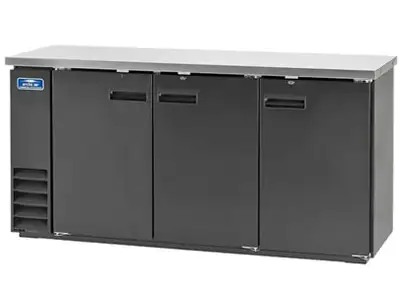 You are viewing a brand new Open Box 3 Door Solid Back Bar Refrigerator Cooler. This pricing is base...