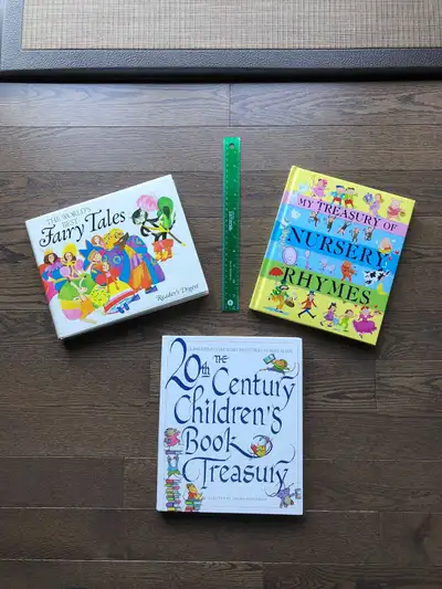 Three volumes of popular Children’s Books, Fairy Tales and Nursery Rhymes. The set is all you need t...