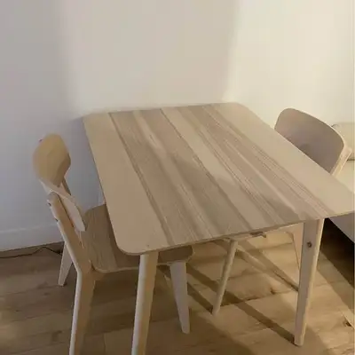 IKEA LISABO / LISABO Table et 2 chaises, frêne plaqué 88 cm, View more