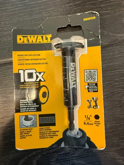 DEWALT IMPACT CONNECT Inside PVC Pipe Cutter Model # DWAIPCIR Pick up in Mississauga Erin Mills