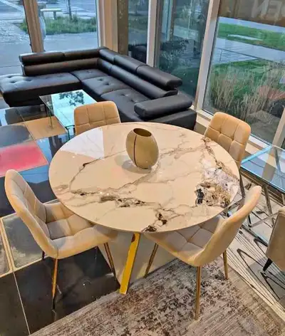 Modern 4 seater Round Marble Top Dining Table , View more