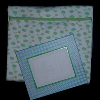 Green Baby Blanket .. like NEW ... Picture Frame NEW