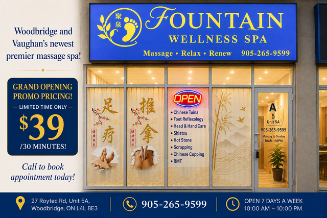 Best New Massage Spa Woodbridge Vaughan - Fountain Wellness Spa in Massage Services in Markham / York Region - Image 6