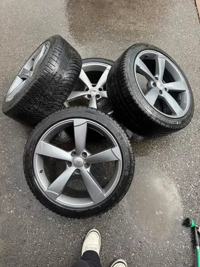 Audi rims and tire set of 4 19 Inch Audi rims S line rims Audi wheels • Set of 4 • 5x112 Bolt Patter...
