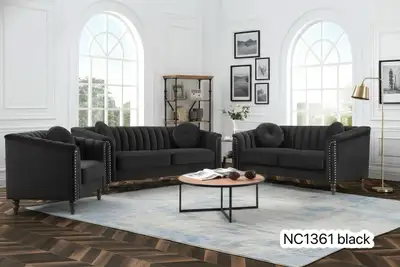 Black Velvet Sofa Set, View more