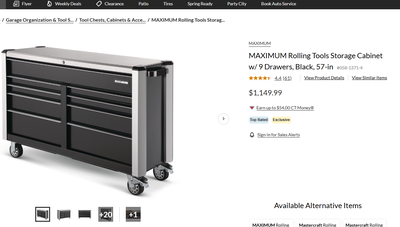Like new mastercraft maximum rolling 9 drawer tool chest. 52"x38"x19" Recently downsized my shop and...